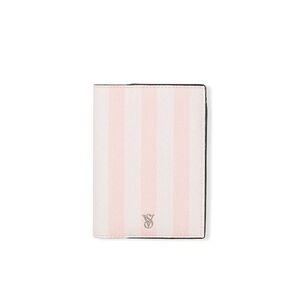 Victoria's Secret Passport Cover with Pink Stripes and Silver Accents